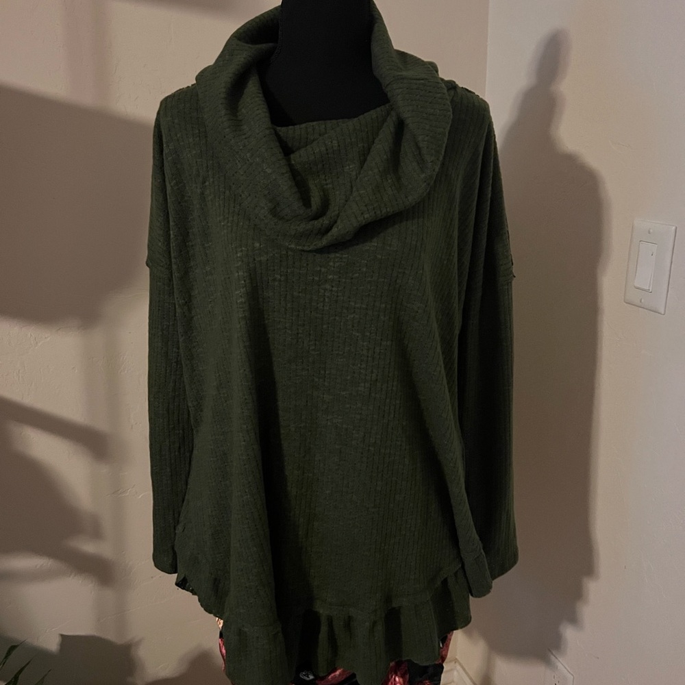Forest Green Cowl Neck Sweater